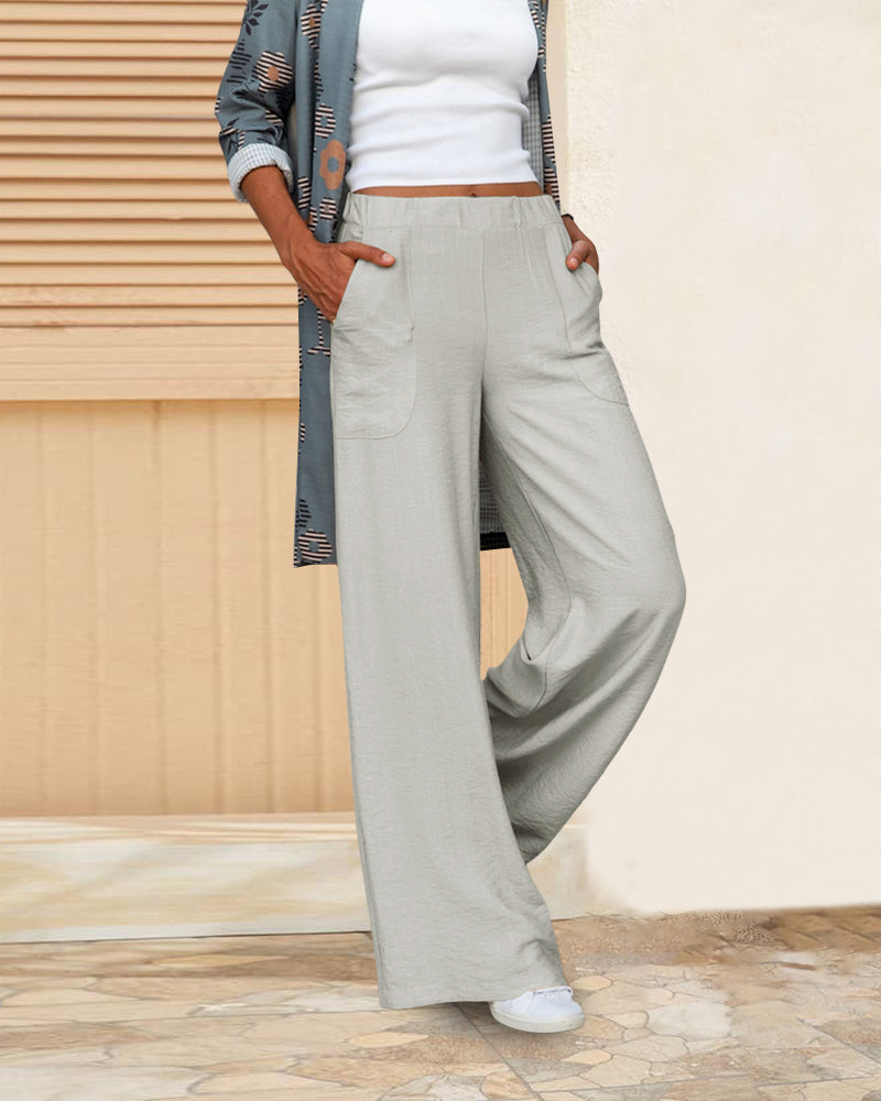 Piper - Pantalon uni taille haute