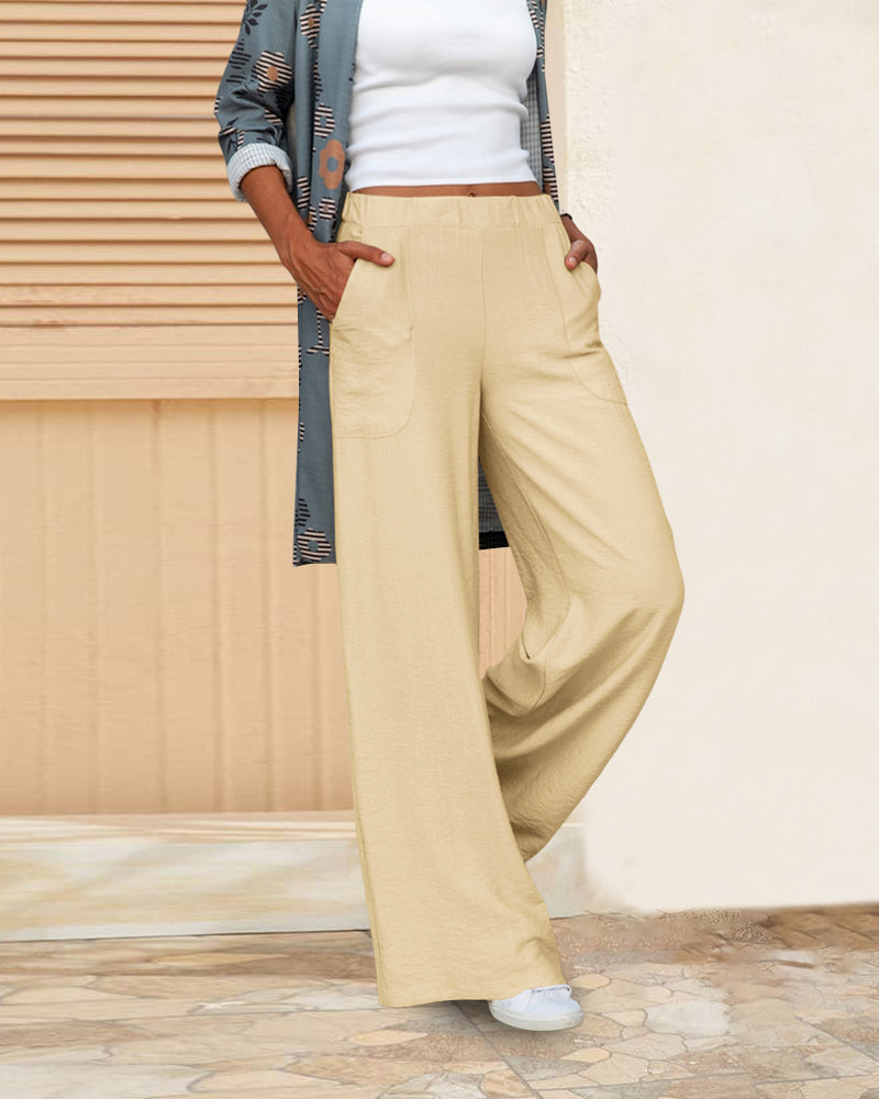 Piper - Pantalon uni taille haute