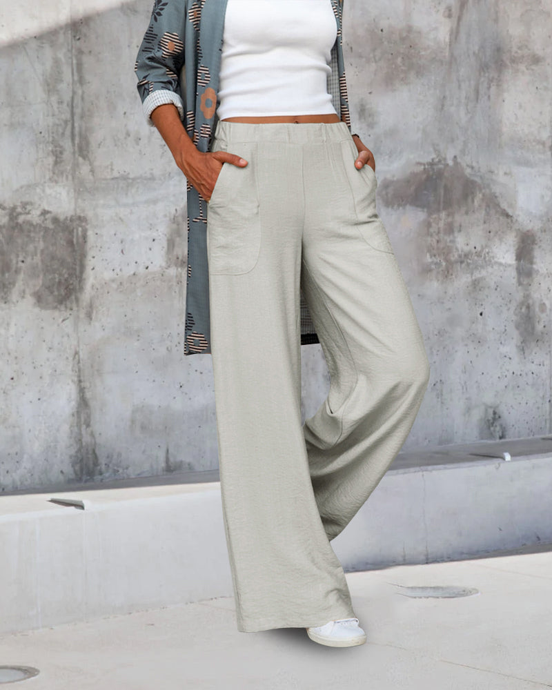 Piper - Pantalon uni taille haute