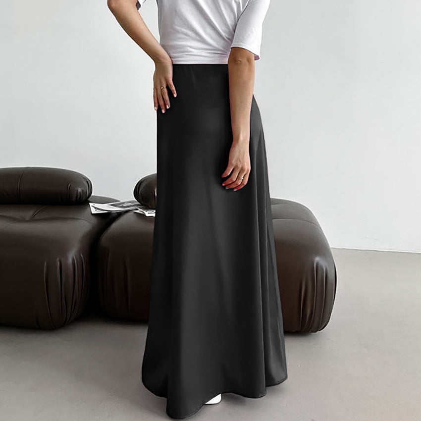 Elora | Jupe Longue Slim Noire