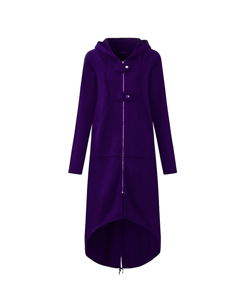 Manteau long à capuche avec zip - Abber