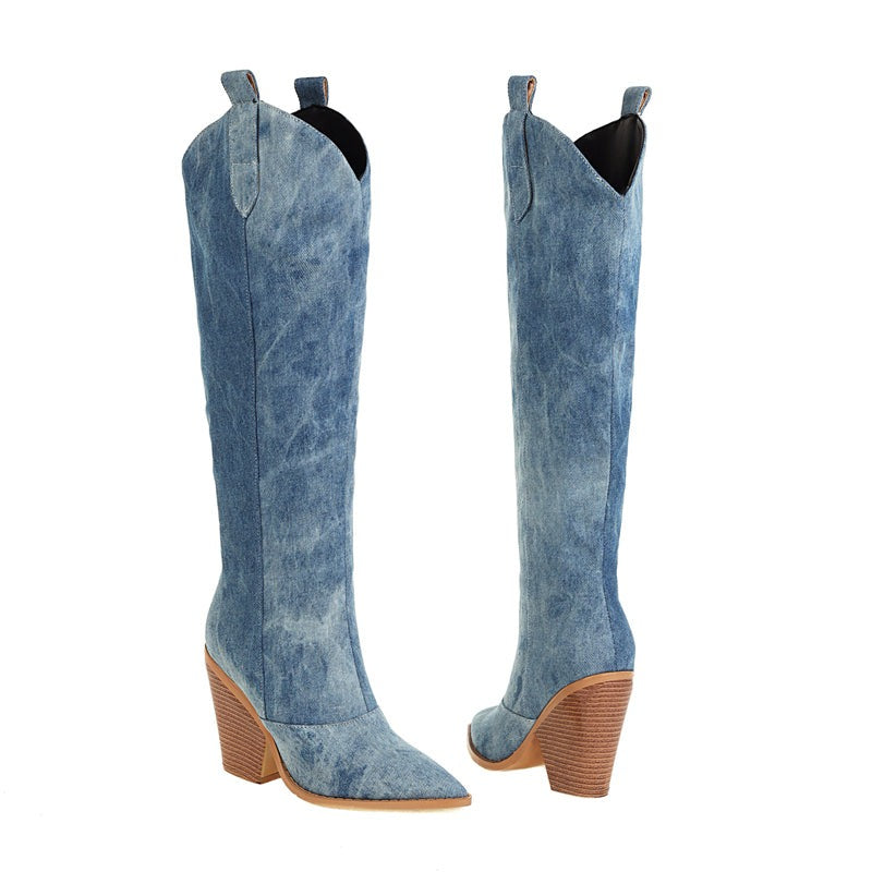 Kayana - Bottes De Cow-Boy En Denim