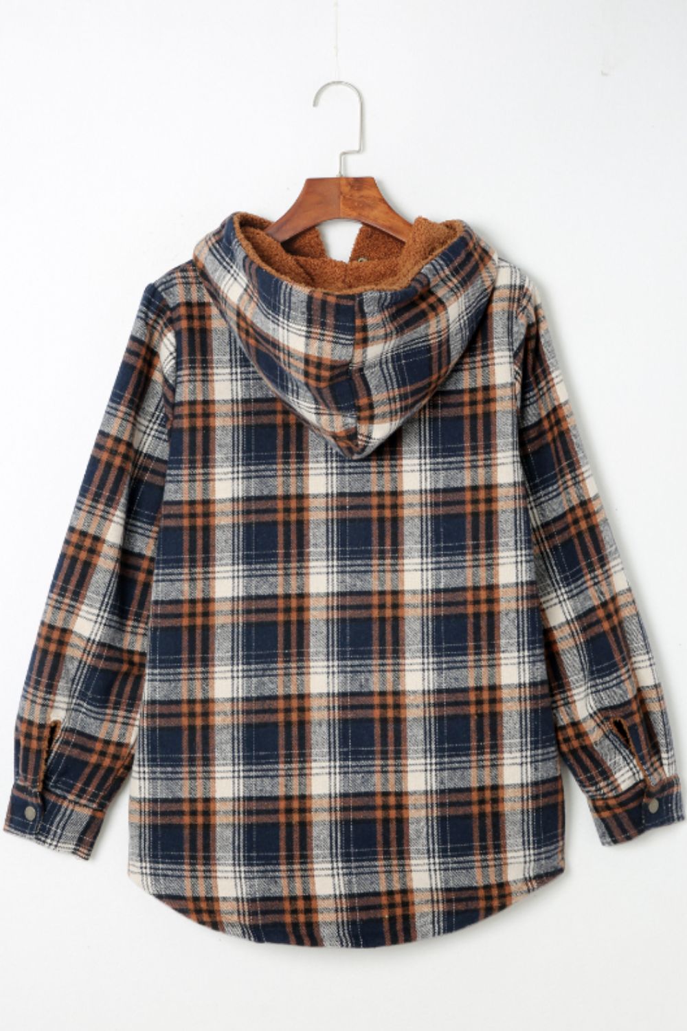 Mira - Veste à carreaux boutonnée avec capuche et manches longues pour femme