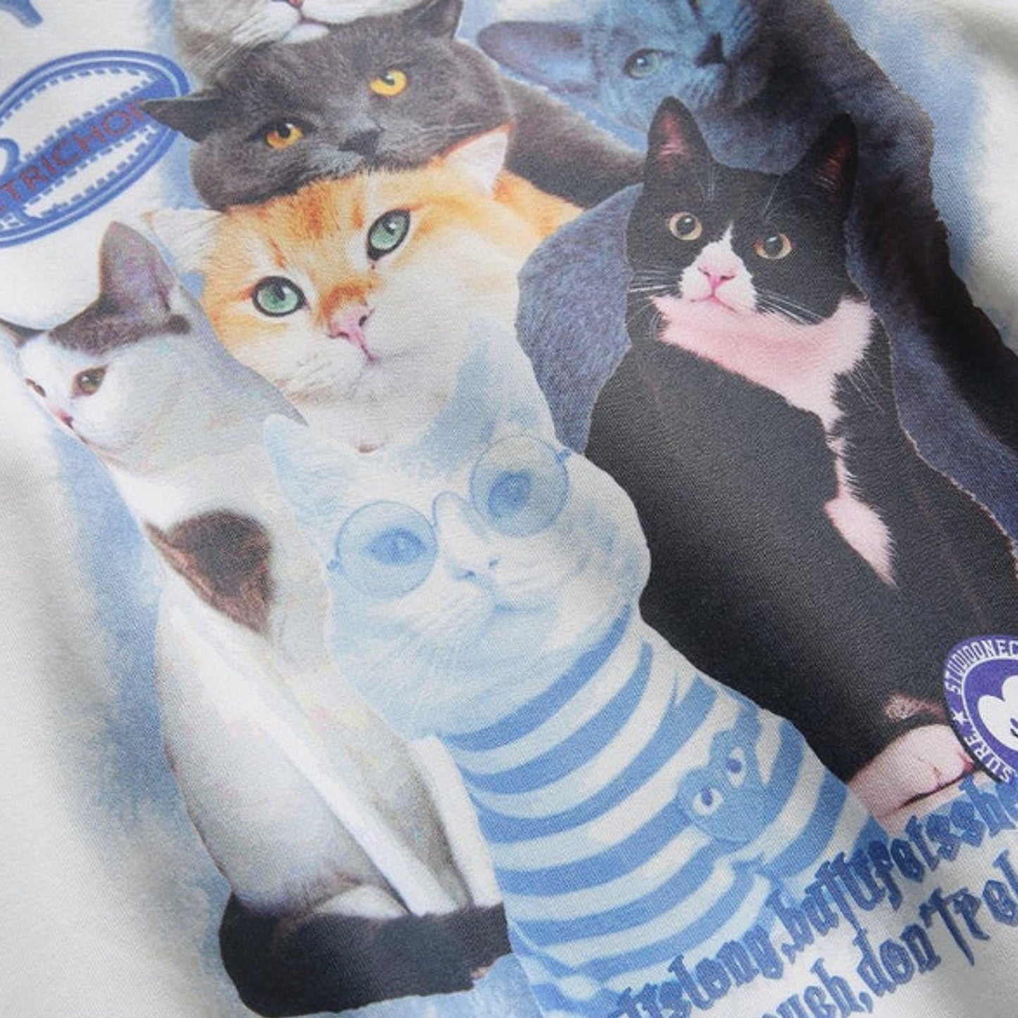 Arietty - Sweat-shirt décontracté en coton avec motif de chats