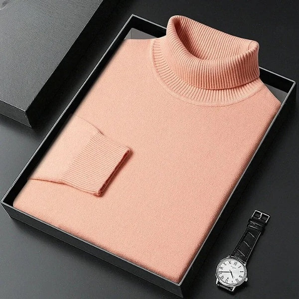 Pull à col roulé à la mode avec une coupe ajustée pour le temps froid