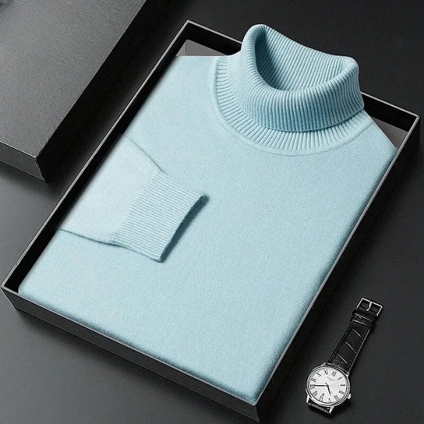 Pull à col roulé à la mode avec une coupe ajustée pour le temps froid