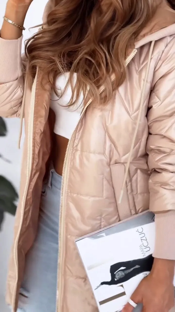 Veste d'hiver à capuche et fermeture éclair