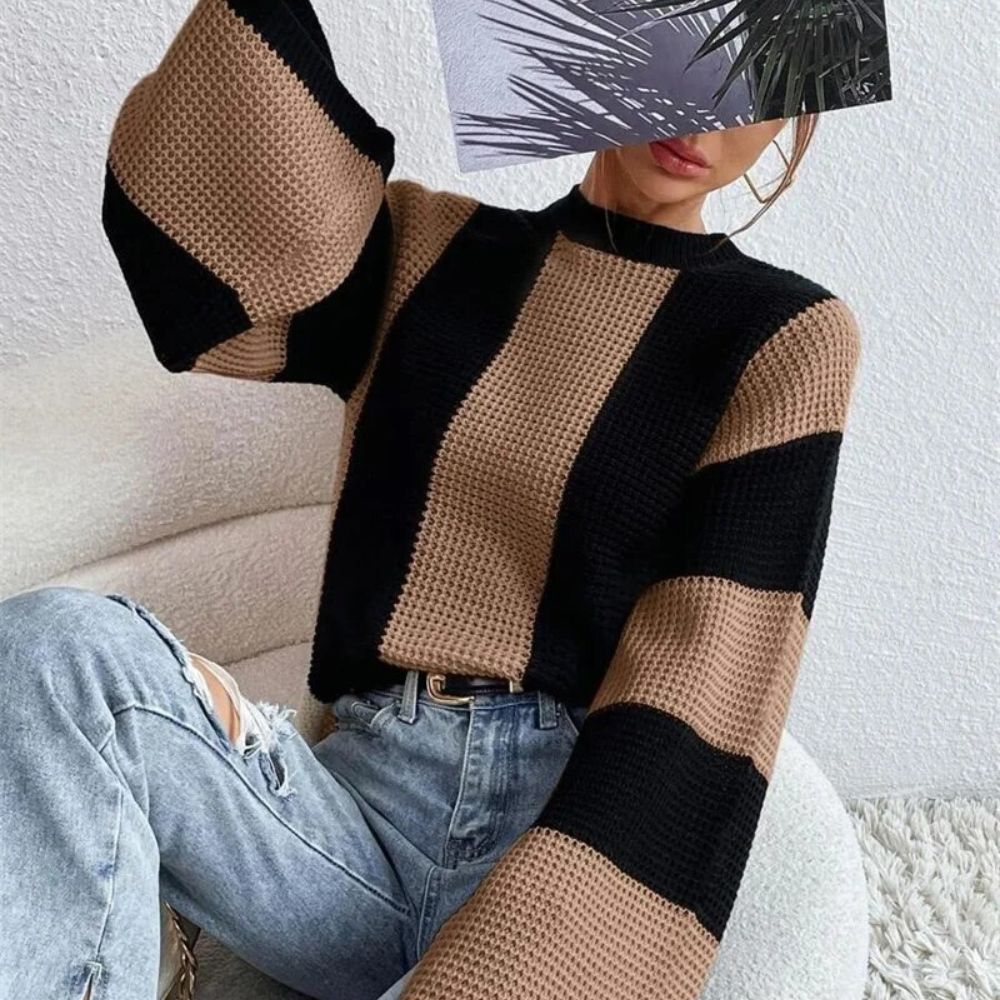 Selene - Pull en maille avec motif contrasté
