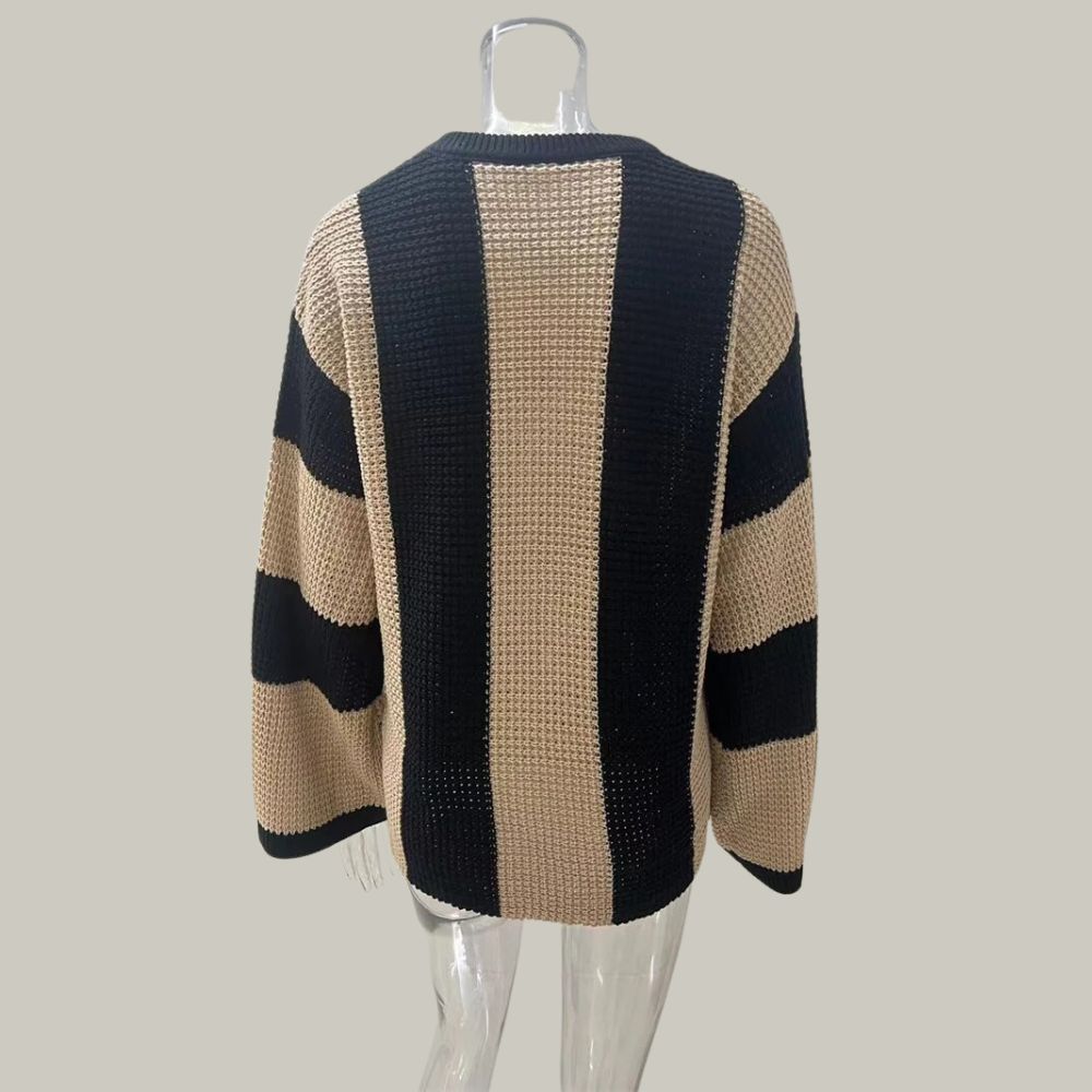 Selene - Pull en maille avec motif contrasté