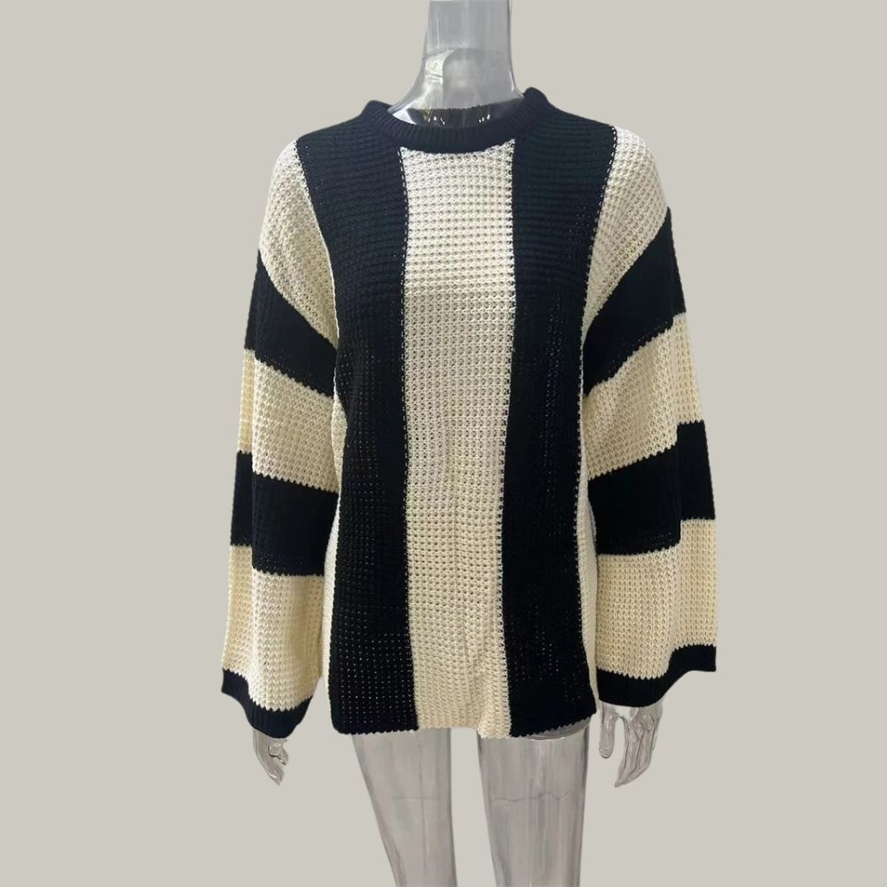Selene - Pull en maille avec motif contrasté