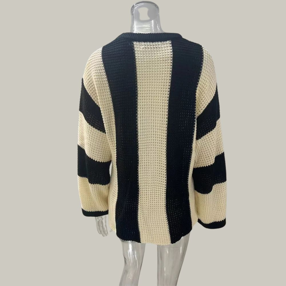Selene - Pull en maille avec motif contrasté