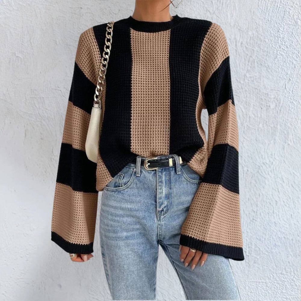 Selene - Pull en maille avec motif contrasté