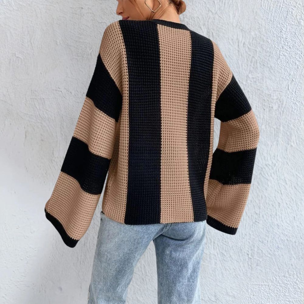 Selene - Pull en maille avec motif contrasté