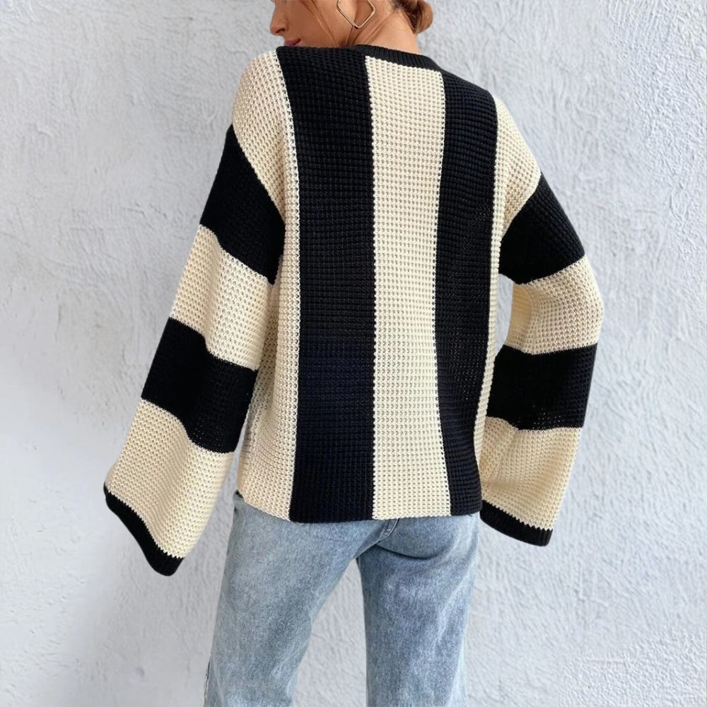 Selene - Pull en maille avec motif contrasté