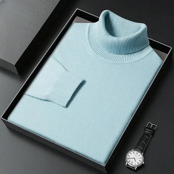 Pull à col roulé à la mode avec une coupe ajustée pour le temps froid