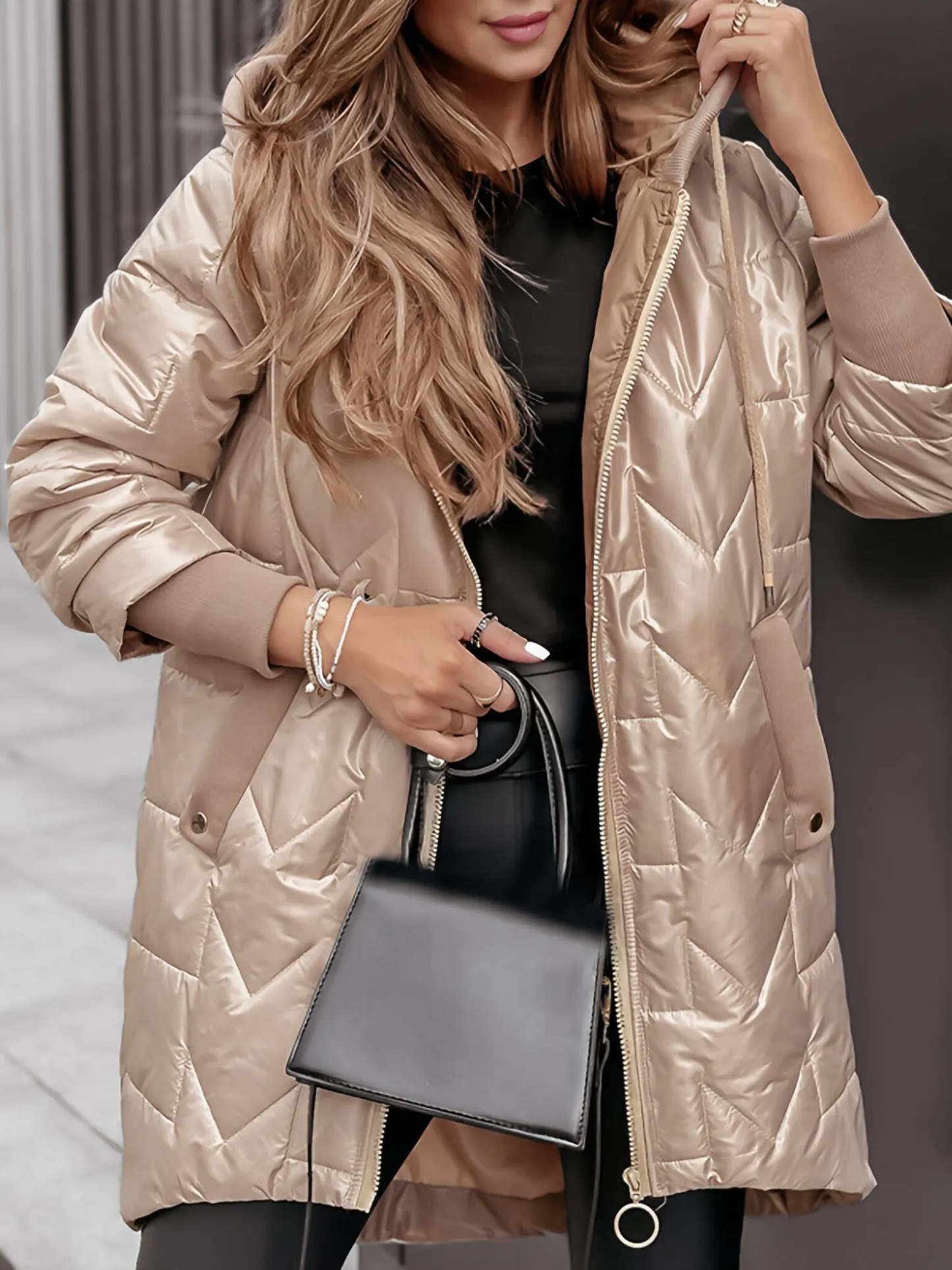 Veste d'hiver à capuche et fermeture éclair