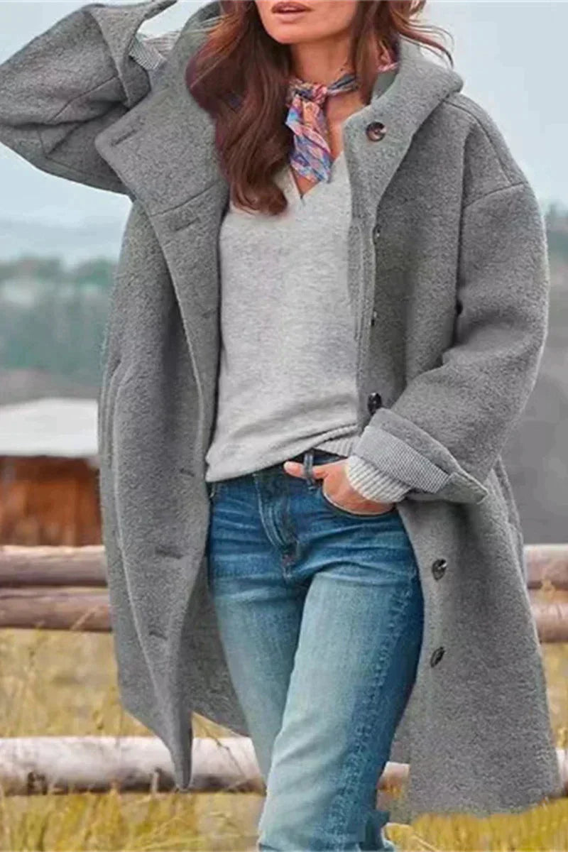 Manteau long en laine élégant - Maéva