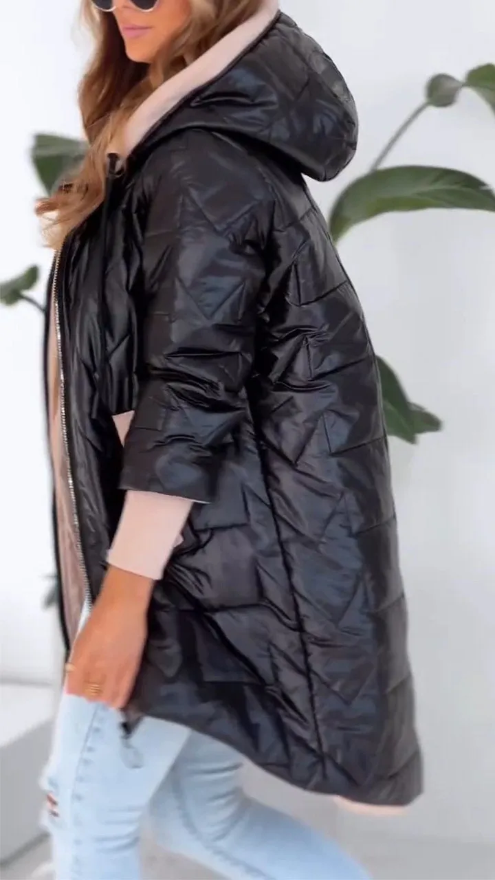 Veste d'hiver à capuche et fermeture éclair