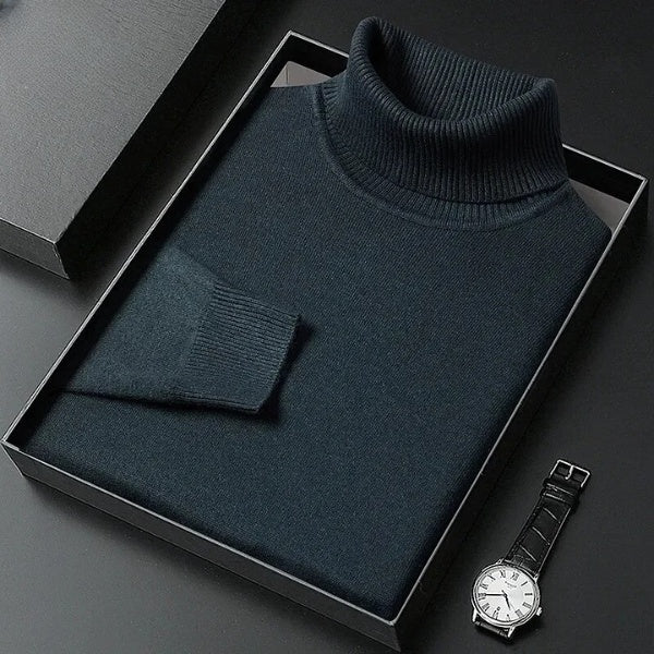 Pull à col roulé à la mode avec une coupe ajustée pour le temps froid