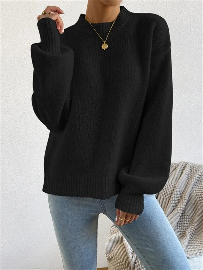 Amélie - Pull à manches longues pour femme avec col montant