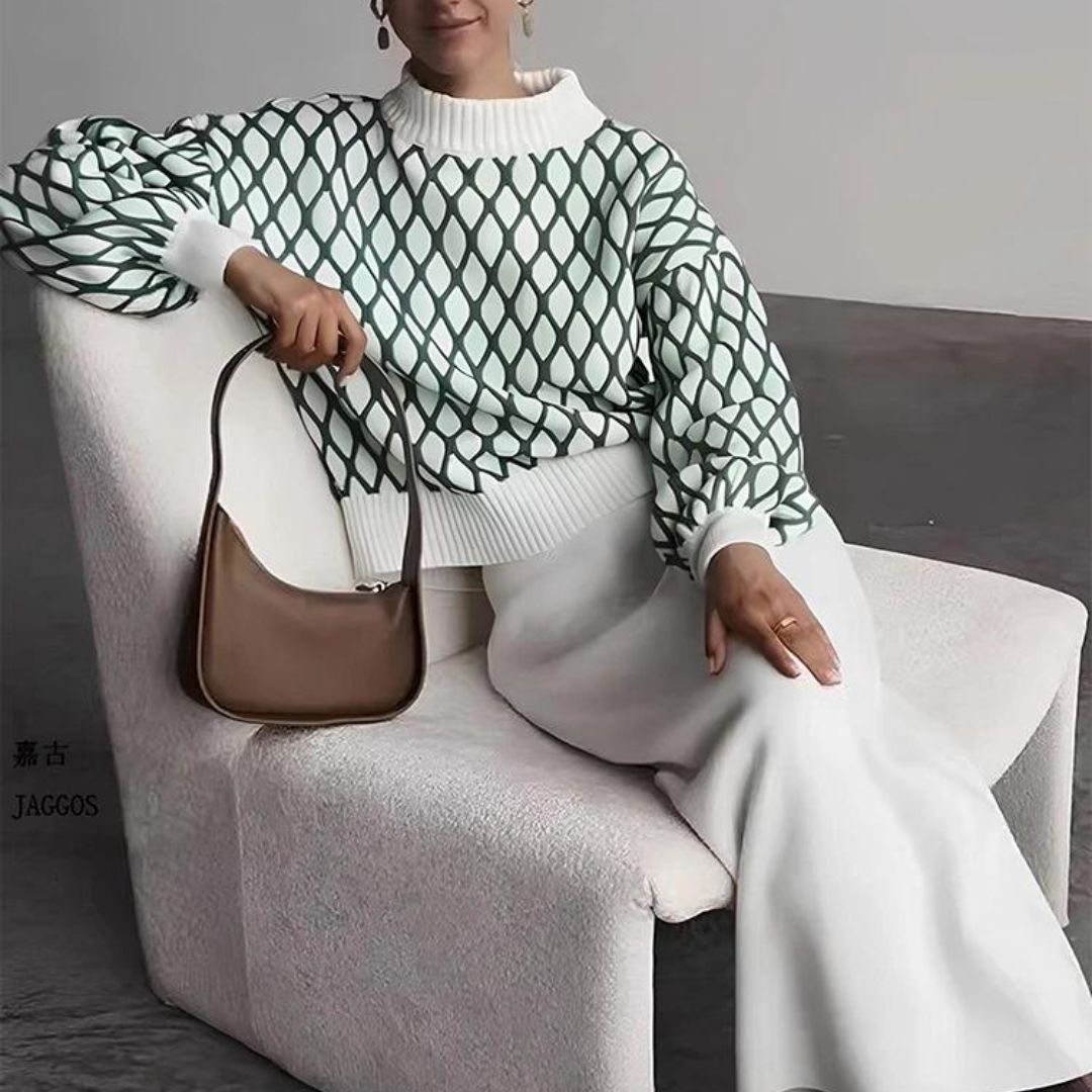 Amely - Pull à motifs avec manches ballon