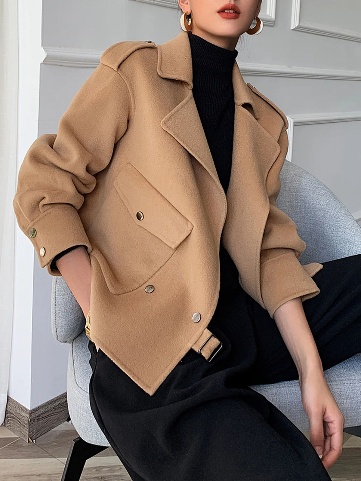 Veste élégante avec col châle simple