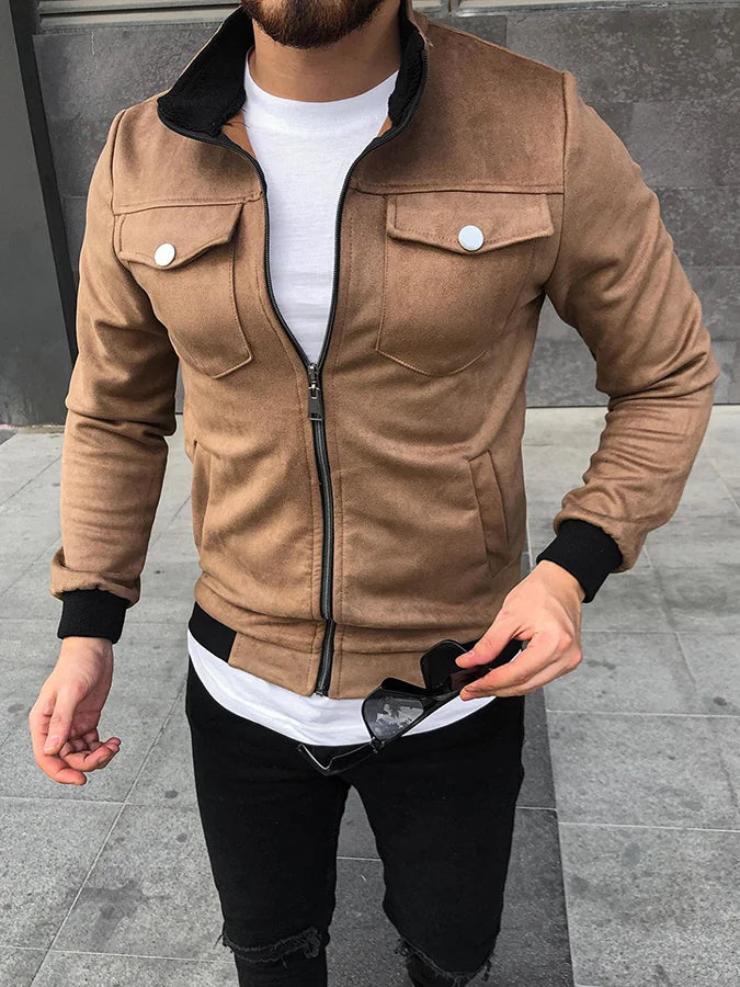Veste cardigan pour homme confortable et fonctionnelle avec fermeture éclair pour temps froid