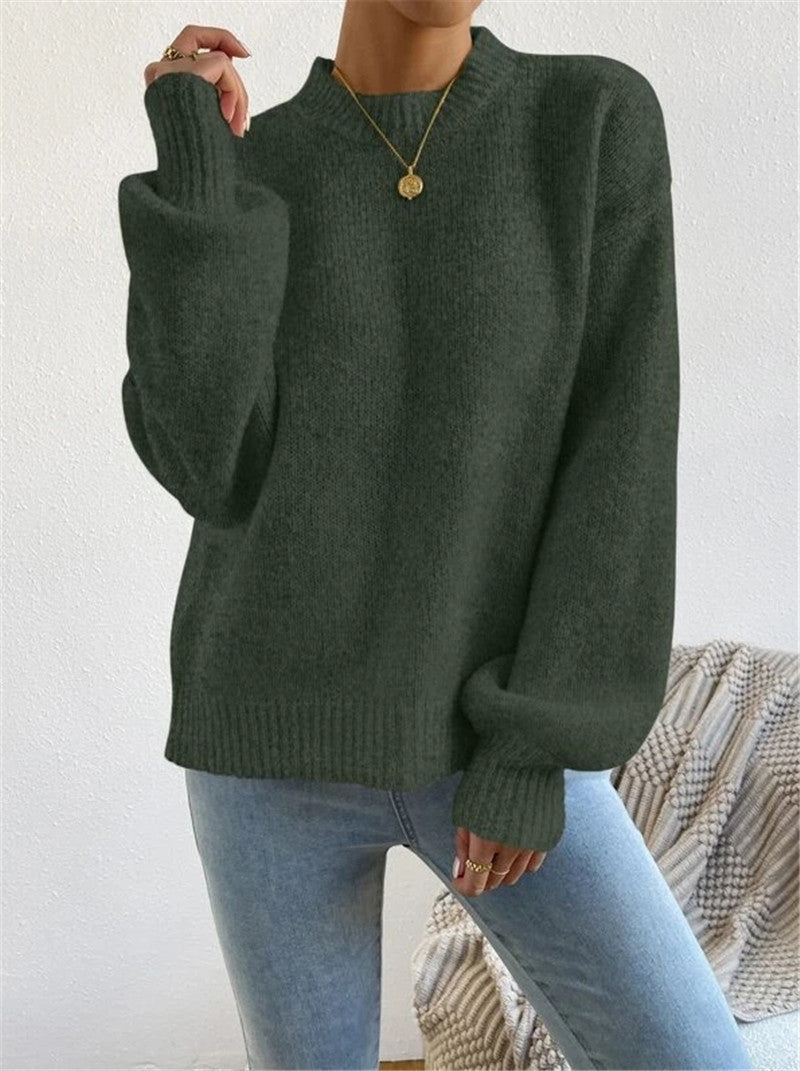 Amélie - Pull à manches longues pour femme avec col montant