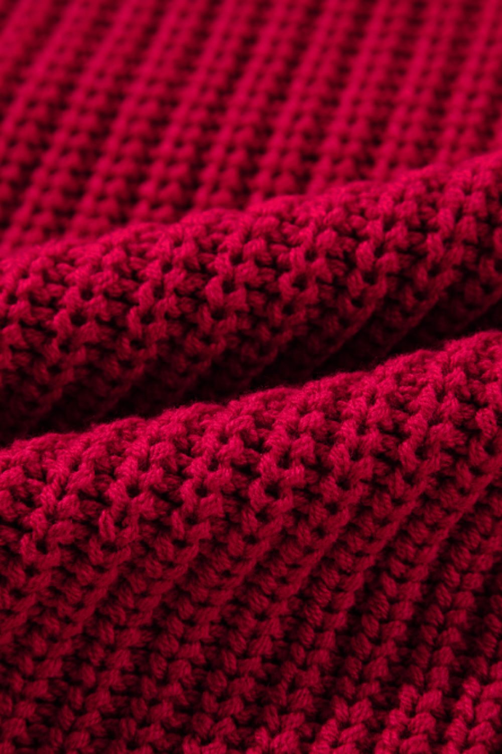 Isla - Rouge foncé Pull à épaules dénudées et manches longues pour femme