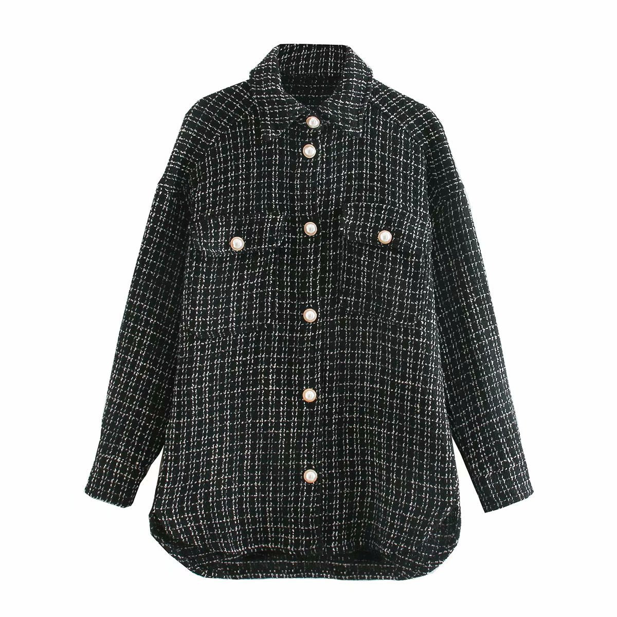 Carole - Manteau pour femmes avec boutons en perles