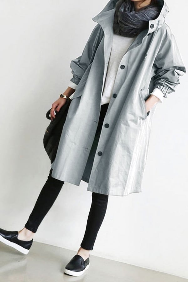 Veste à capuche surdimensionnée imperméable pour femme
