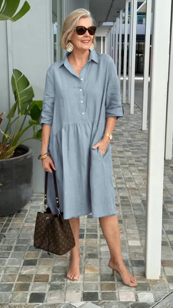 Lerna - Robe de loisirs en lin doux pour femmes