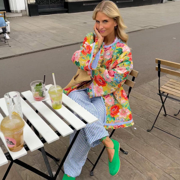 Veste élégante au design floral pour femme