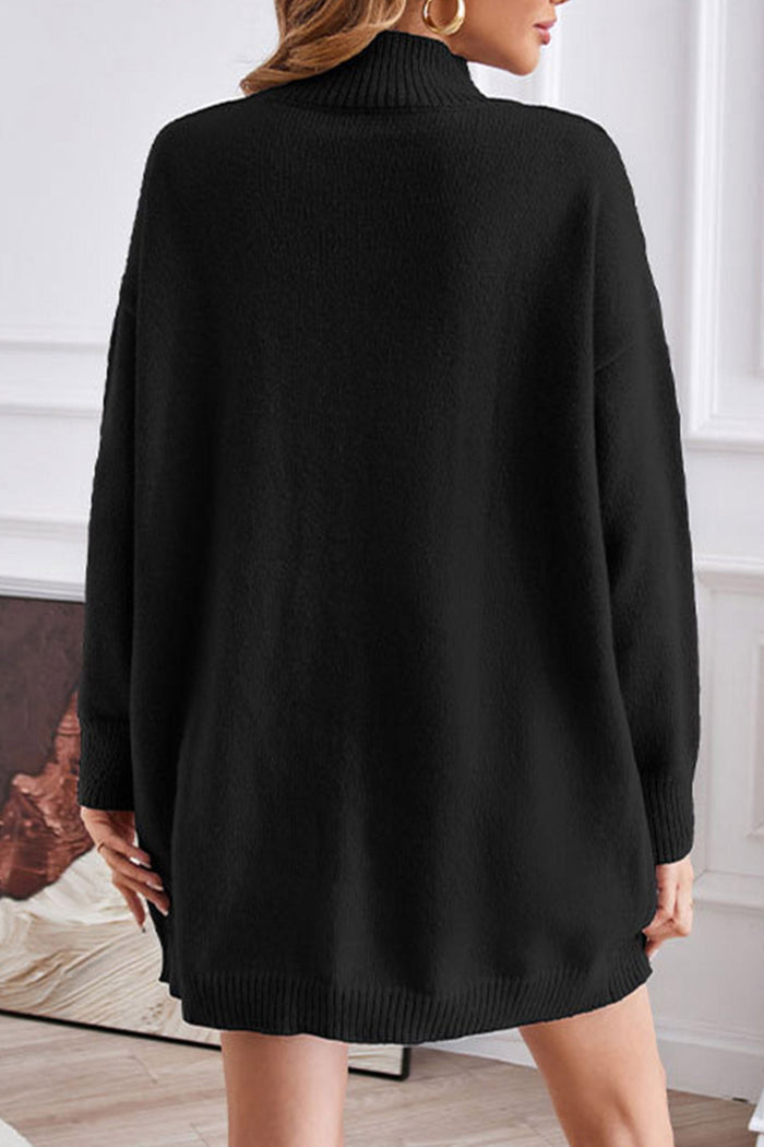 Livia - Pull tendance avec fentes avant et col montant pour femme