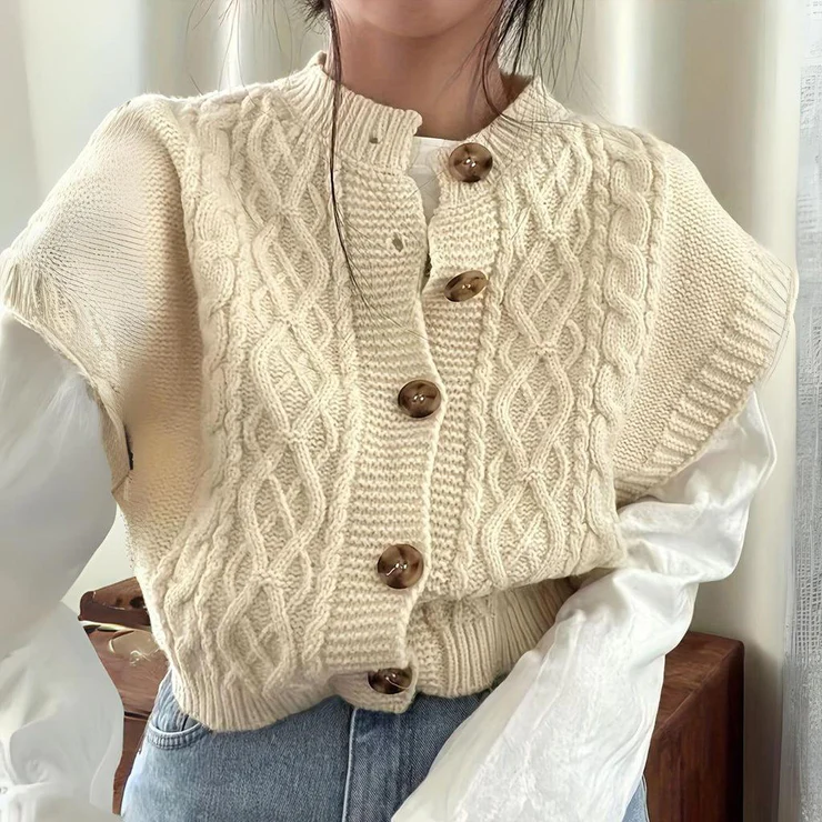 Cardigan original à motif tissé