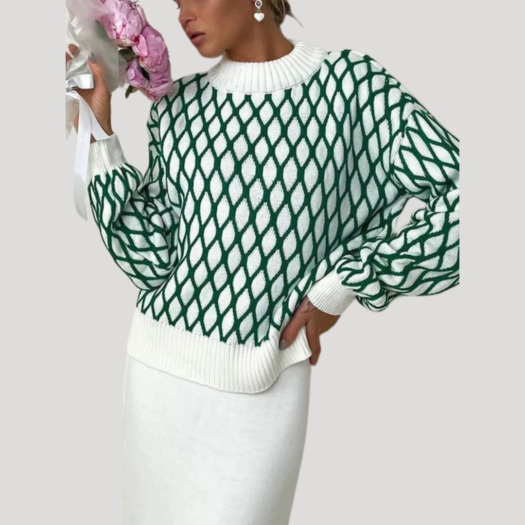 Amely - Pull à motifs avec manches ballon