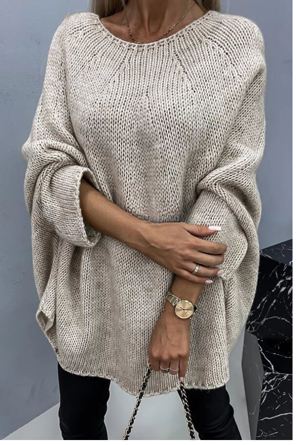 Pull Poncho Tricot à Col Rond - Confort Optimal pour Toutes les Saisons