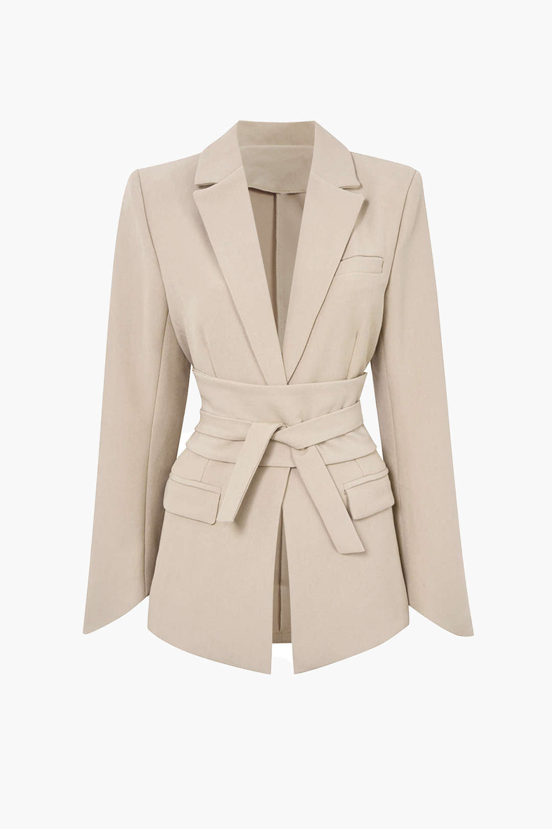 La Vie │ Blazer ceinturé à revers cranté