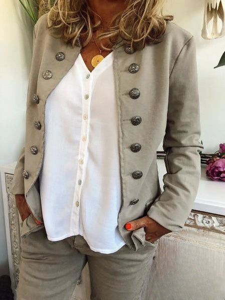 Veste élégante à manches longues et boutons