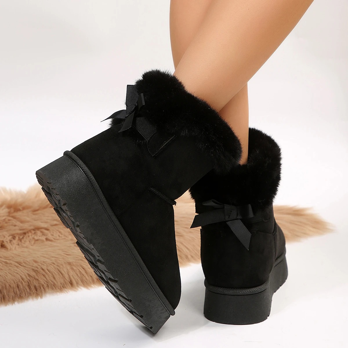 Mélodie - Bottes d'hiver à bout rond, légères et rembourrées