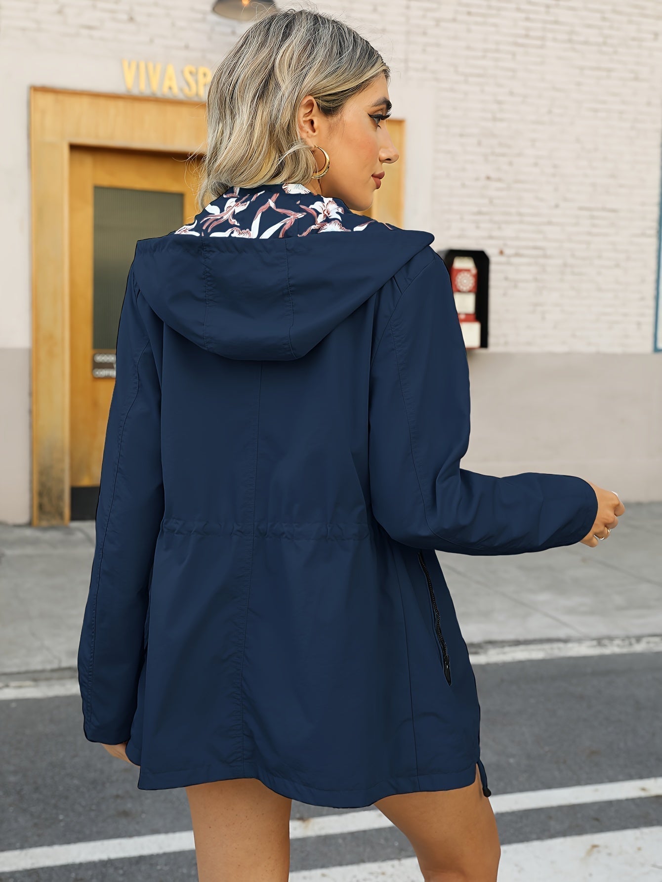 Veste à capuche imprimé floral - Tyronica