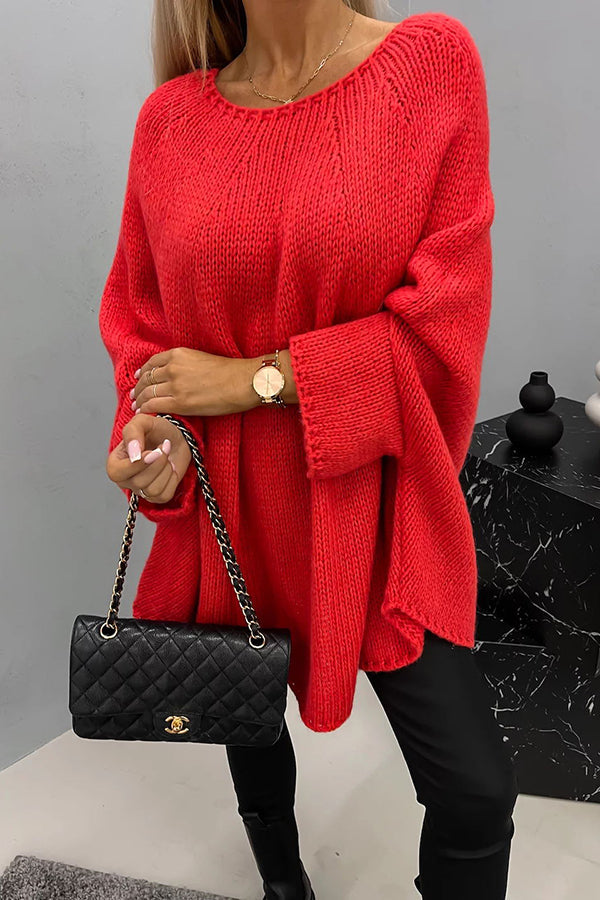 Pull Poncho Tricot à Col Rond - Confort Optimal pour Toutes les Saisons
