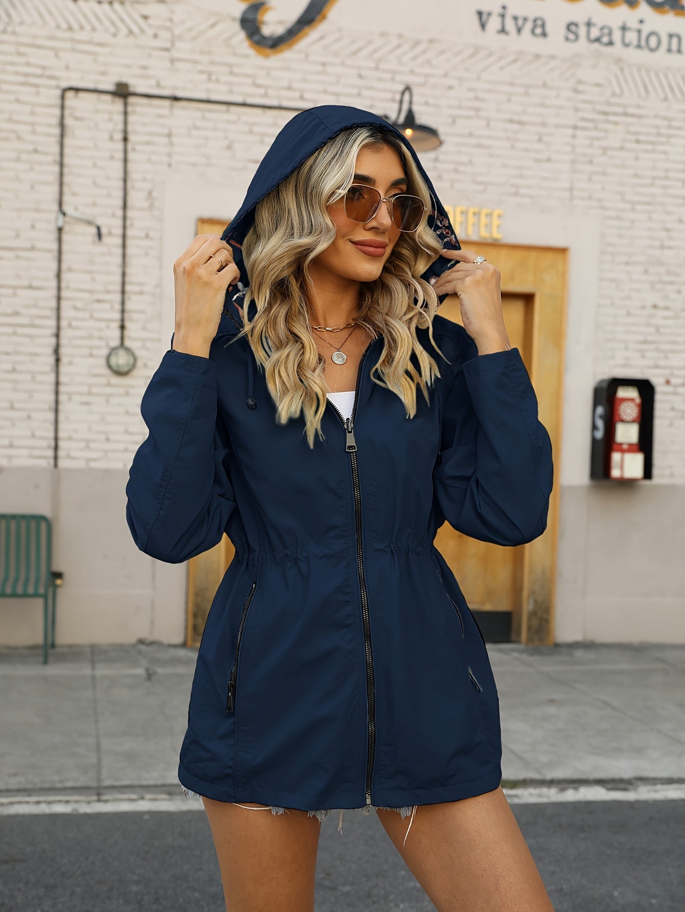 Veste à capuche imprimé floral - Tyronica