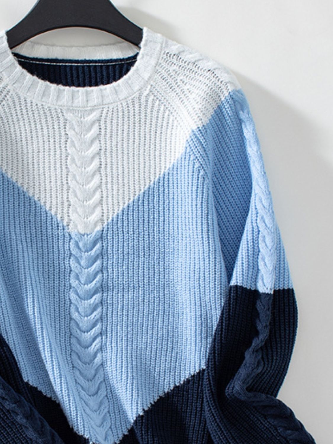 Mila - Pull à manches longues et col rond à blocs de couleurs pour femme