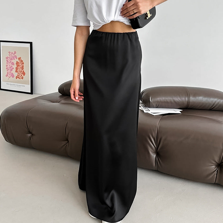 Elora | Jupe Longue Slim Noire