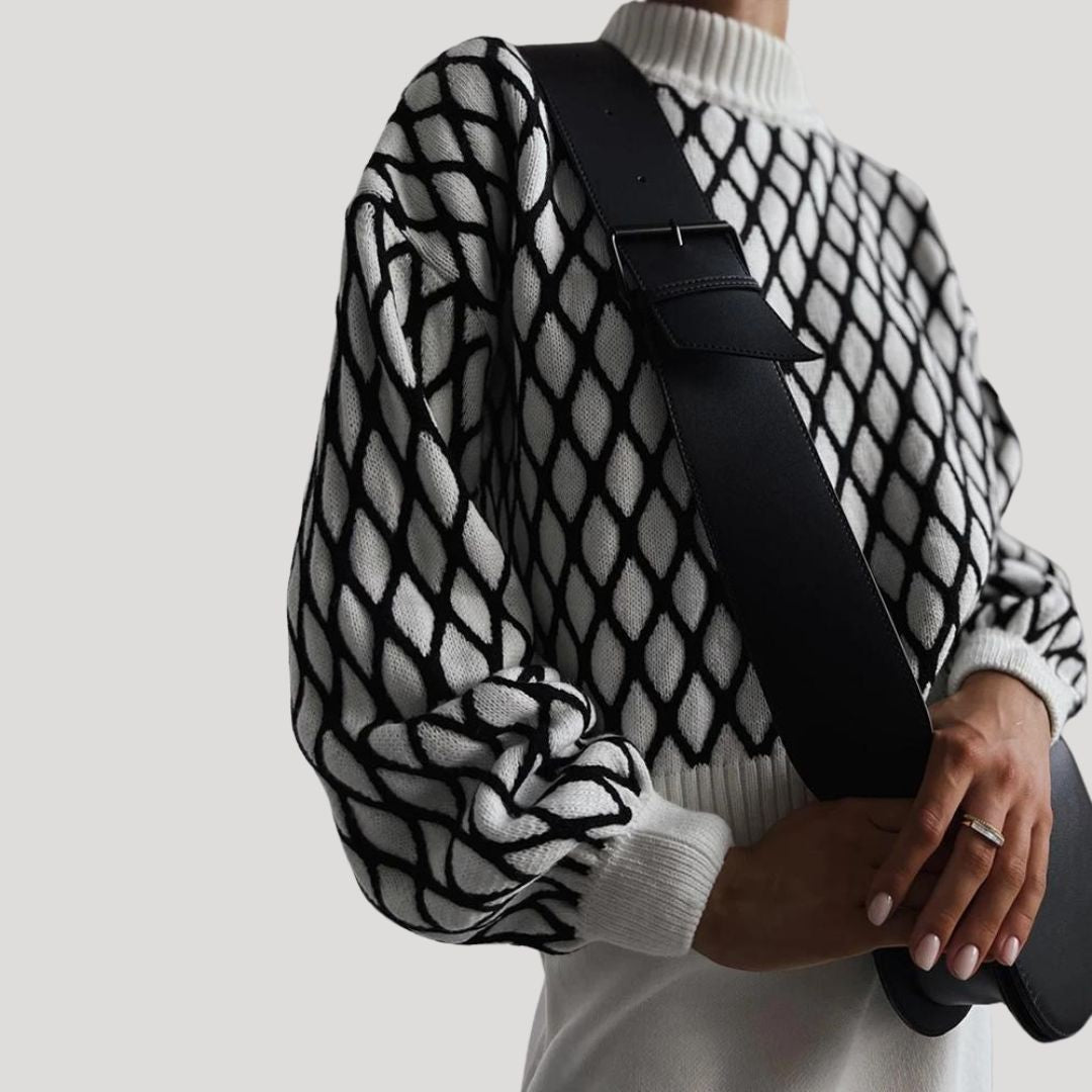Amely - Pull à motifs avec manches ballon