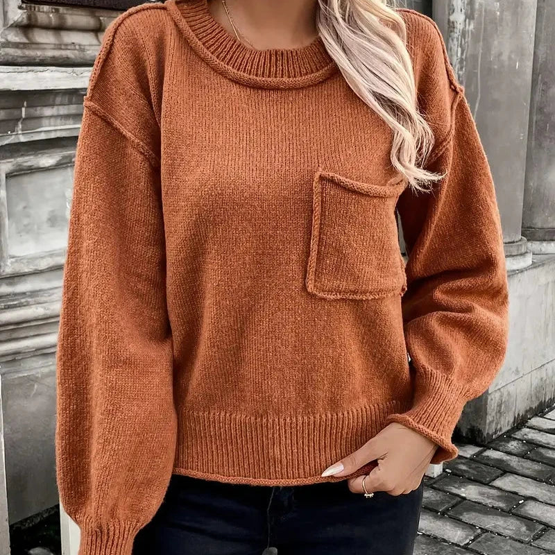 Isabelle - Pull avec Col Rond pour Femmes