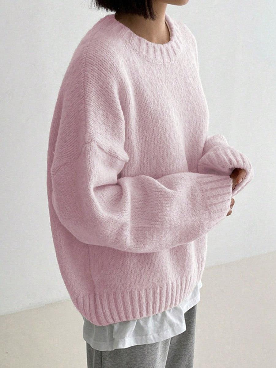 Pull d'hiver uni rose - Shantal