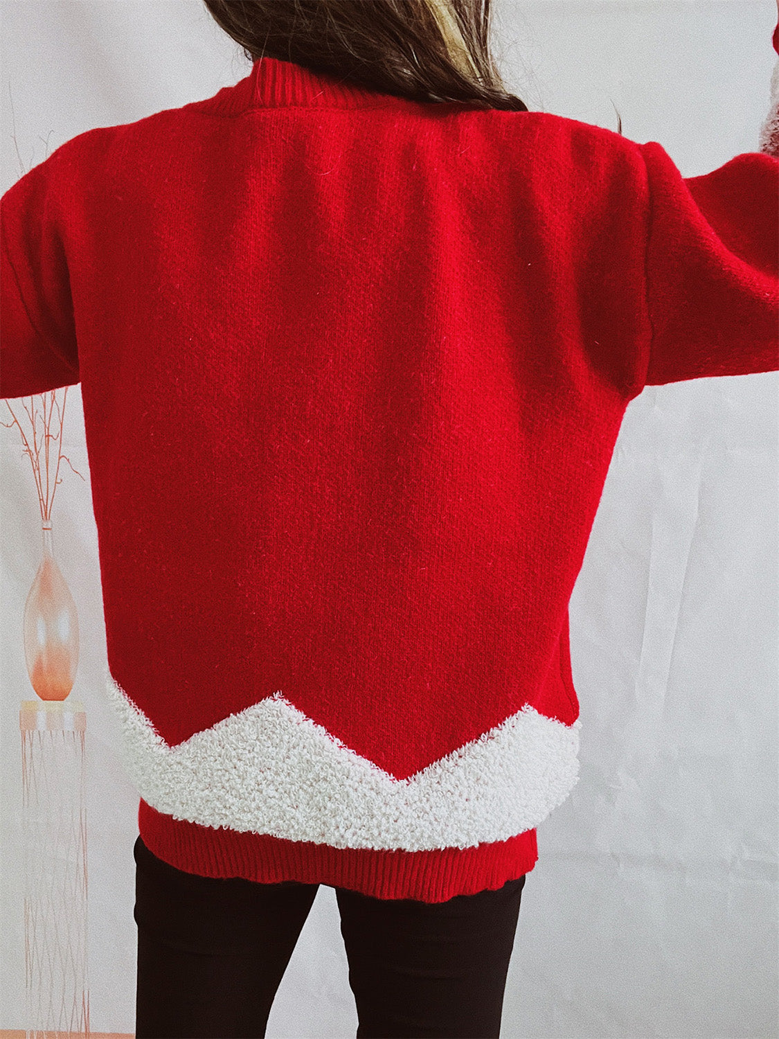 Holly - Pull avec motif sapin de Noël et épaules tombantes pour femme