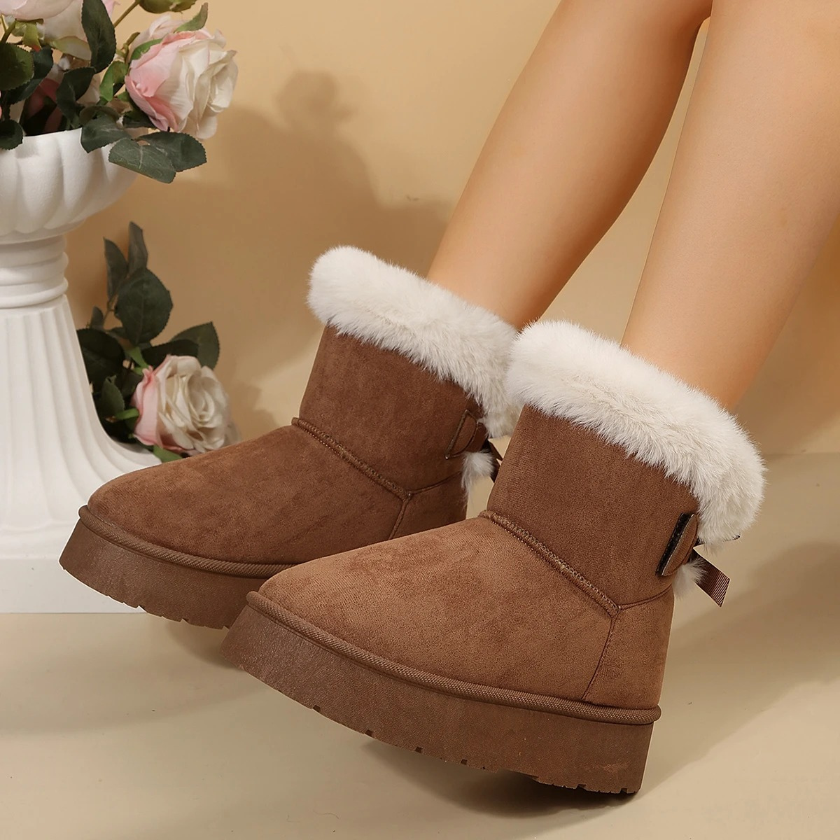 Mélodie - Bottes d'hiver à bout rond, légères et rembourrées